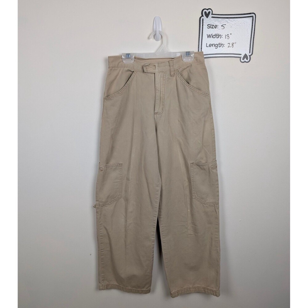 Vintage Y2K 5-7-9 Baggy Khaki Cargo Pants Size 5 - Grunge Gorpcore Granola Girl